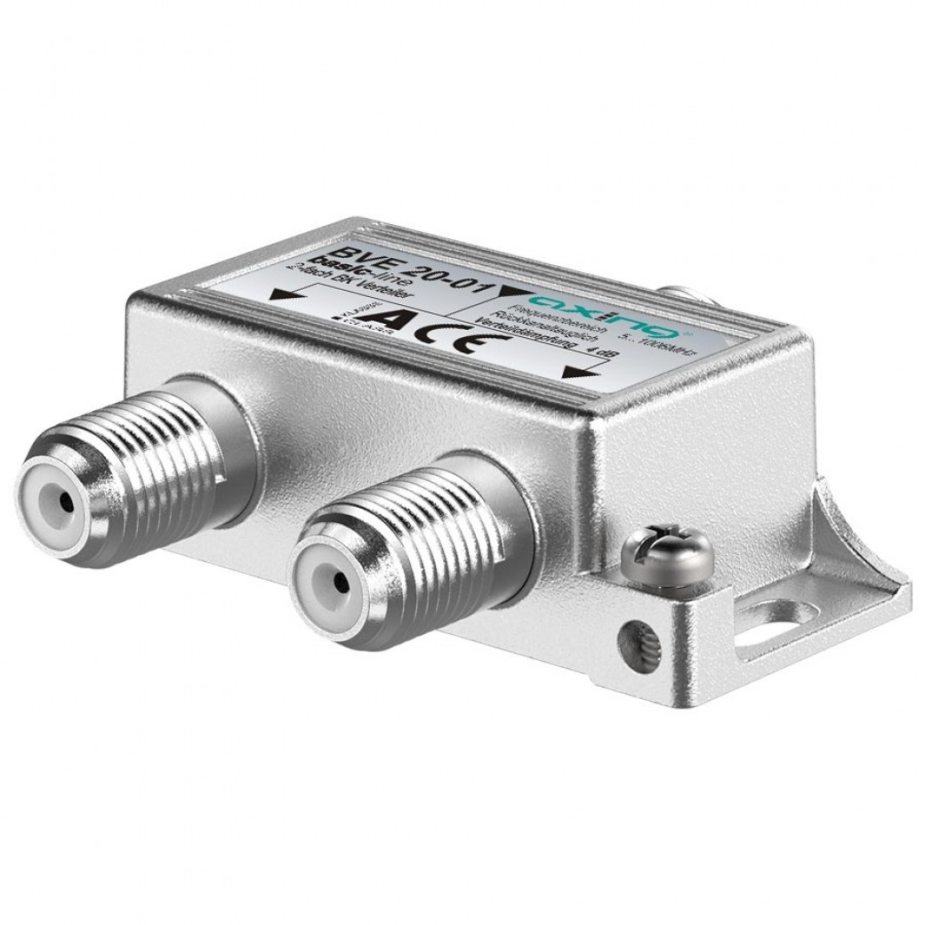 Axing BVE 4-01P BK-Verteiler 4-fach premium-line | für Kabelfernsehen