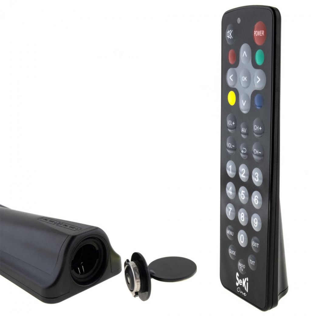 Seki Grande Lernfähige Universal-Fernbedienung (schwarz) Inkl. 12 Duracell Plus AAA Batterien – Einfache Bedienung Für Alle