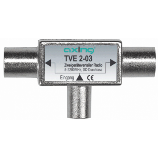 Axing TVE 2-03 TV Zwei-Geräte-Verteiler BK, UKW, DAB, Sat