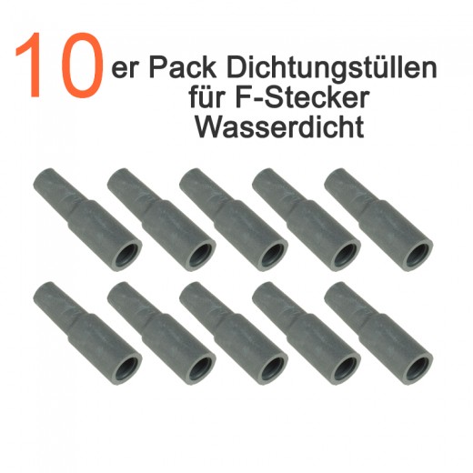 10er Pack Dichtungstüllen für F-Stecker | Gummitülle, Wetterschutztülle