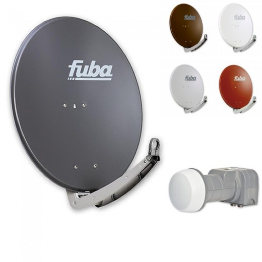 Fuba Sat Anlage 2 Teilnehmer | DAA 780 Sat-Schüssel 80cm Alu (Testergebnis: ausgezeichnet)* + Fuba DEK 217 Twin LNB 2 Teilnehmer (DVB-S2, HDTV, UHD 4K/8K, 3D) mit LTE-Störfilter