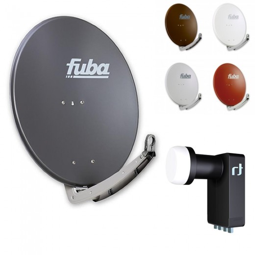 Fuba DAA 780 HD Sat Anlage - 4 Teilnehmer (m. Inverto Quad LNB) - Sat Anlage bestehend aus Fuba DAA 780 in Ihrer Wunschfarbe + Inverto Black Ultra Quad LNB