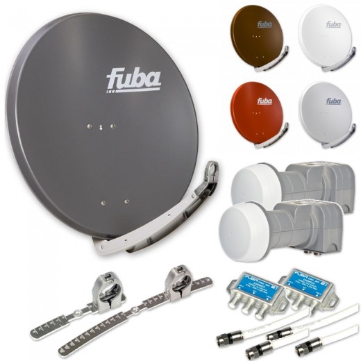 Fuba DAA 850 HD Sat Anlage 2 Teilnehmer 2 Satelliten - bis zu 24° Abstand, bspw. Astra/Hotbird oder Astra/Sirius (8K, 4K, UHD, HDTV und 3D-kompatibel)
