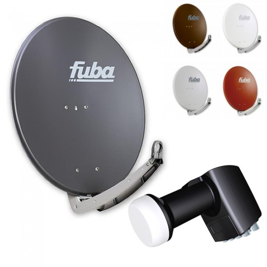 Fuba DAA 780 HD Sat Anlage - 8 Teilnehmer (Octo-Switch-LNB) - Fuba DAA 780 Satellitenschüssel 80cm Alu in Ihrer Wunschfarbe + Inverto Octo LNB 8 Teilnehmer