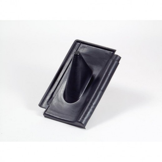 PPS 200 Profil Kunststoff Dachziegel schwarz | Durchführung von Antennenmasten bis 60mm, elastischer Einführungsstutzen, 240 x 390 mm