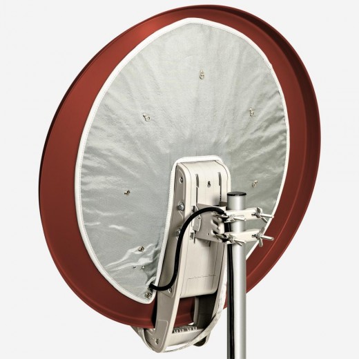 Fuba DAH 850 R 85cm Aluminium Sat-Schüssel ziegelrot, inkl. vormontierter Antennenheizung
