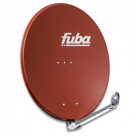 Fuba DAL 800 R Alu Sat-Antenne ziegelrot 74x84 cm | Aluminium Sat-Spiegel, klappbarer Feedarm, montagefreundlich