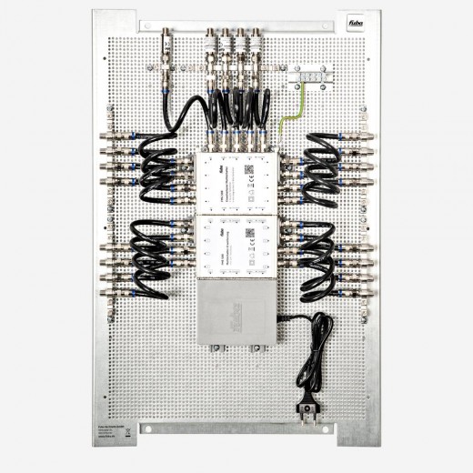 Fuba FMP 516 SL Multischalter-Paneel | Multischalter/Multiswitch 16 Teilnehmer, ein Satellit, komplett vormontiert im Montageschrank mit Erdung/Potentialausgleich/Überspannungsschutz, EN/VDE-konform, erweiterbar