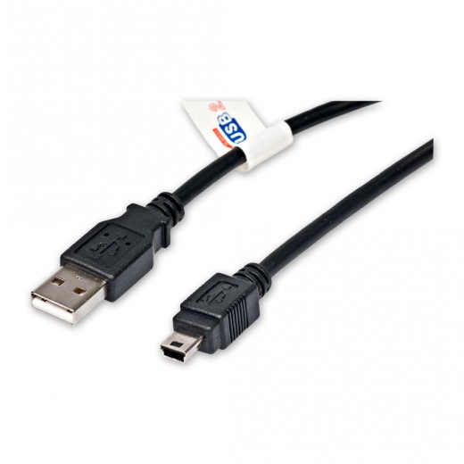 Fuba - FUM 200 USB-Mini St. - USB-A St.,USB2.0,2,00m,schwarz