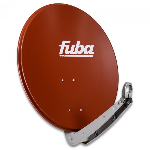 Fuba DAA 650 R Sat-Antenne Aluminium ziegelrot | Sat-Schüssel 60 cm x 65 cm