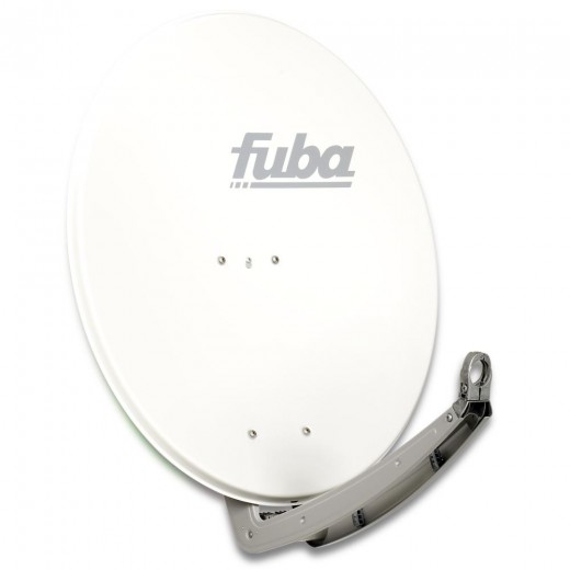 Fuba DAA 780 W weiß Aluminium Satellitenschüssel 74x84 cm - (Testergebnis: ausgezeichnet)* - Sat-Antenne/Sat-Spiegel mit Doppeltragarm, LNB-Halterung aus Alu Druckguss