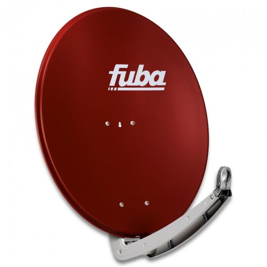 Fuba DAA 780 R rot Aluminium Satellitenschüssel 74x84 cm - (Testergebnis: ausgezeichnet)* - Sat-Antenne/Sat-Spiegel mit Doppeltragarm, LNB-Halterung aus Alu Druckguss