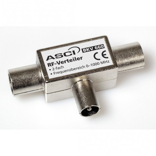 ASCI - BKV 660HQ, Steck-Verteiler RF 2-fach,Zink/Druckgußgehäuse,TVE2-01