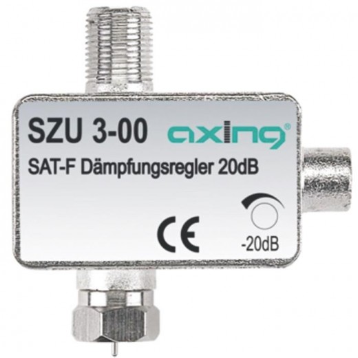Axing SZU 3-00 Sat-Dämpfungsglied 0,5-20dB einstellbar, F-Anschlüsse, DC-Durchlass