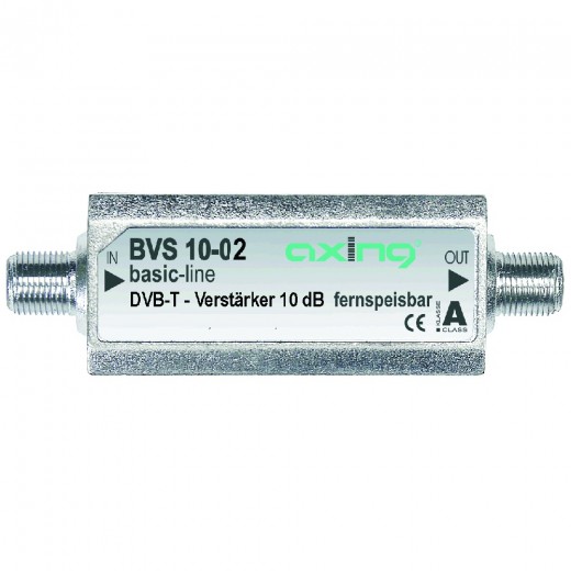 Axing BVS 10-02 DVB-T Miniatur-Inline-Verstärker für DVB-T2 HD und UKW (10 dB) 