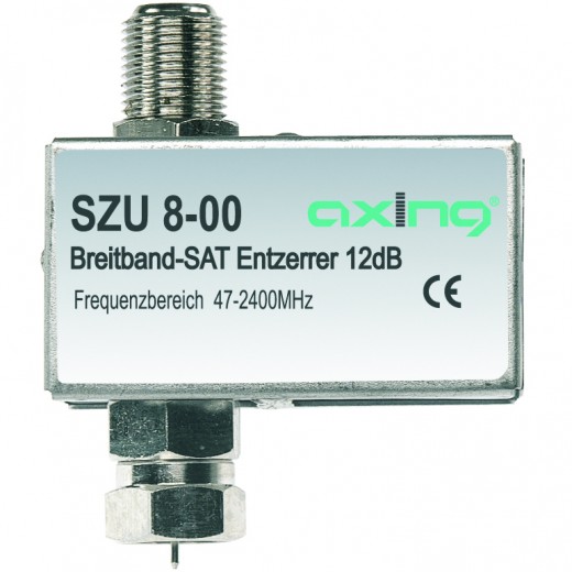 Axing SZU 8-00 12dB SAT-Entzerrer 950 bis 2200 MHz - F-Buchse/F-Stecker - Frequenzbereich 47 bis 2200 MHz