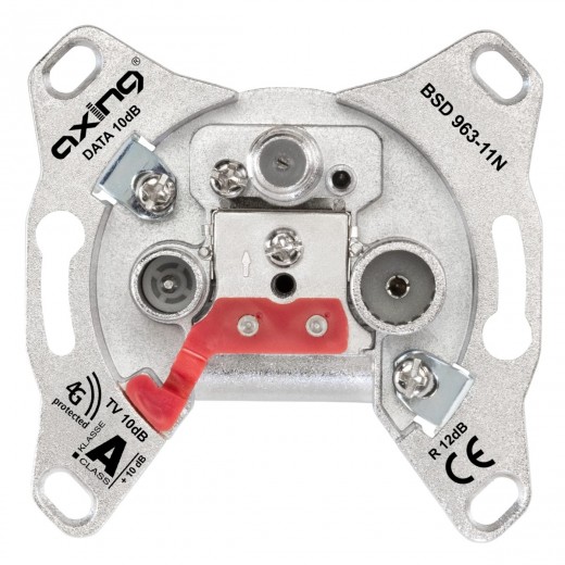 Axing BSD 963-11N Multimedia Enddose (Data/TV/R) | 10dB, rückkanaltauglich, Klasse A + 10dB, montagefreundlich, Vodafone Kabel Deutschland zugelassen