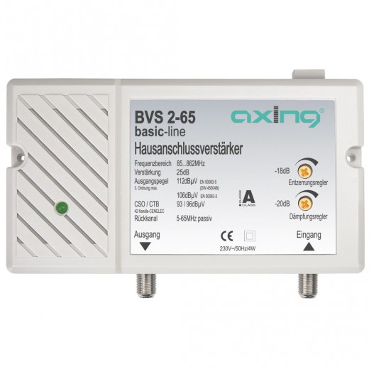 Axing  BVS 2-65 BK-Verstärker,25 dB,RK 5-65MHz