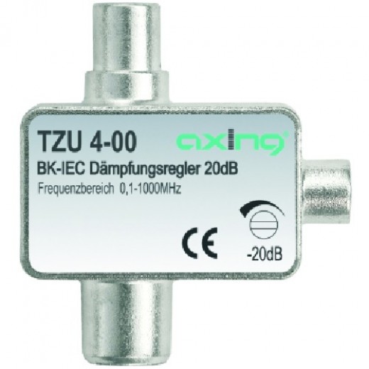 Axing TZU 4-00 BK-Dämpfungsregler mit IEC-Anschluss (0,5-20 dB) 
