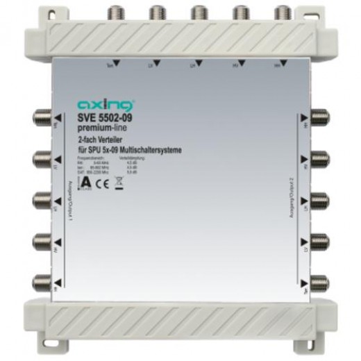 Axing SVE 5502-09 2-fach SAT-Verteiler | 4x Sat/1xterr.