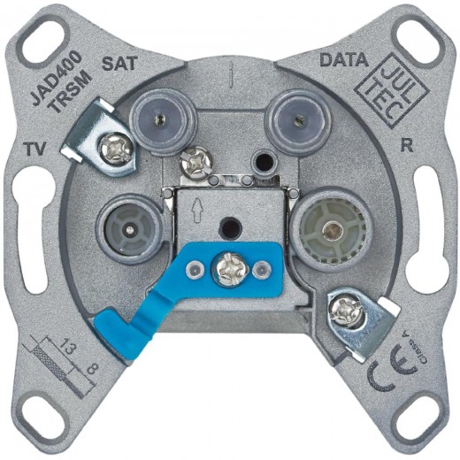 Jultec JAD 400 TRSM Sat Multimedia Stichleitungsdose 4-Loch (Radio, TV, Sat, Data) | Antennendose 1 bis 8 dB, Unicable-tauglich, DC-Durchlass