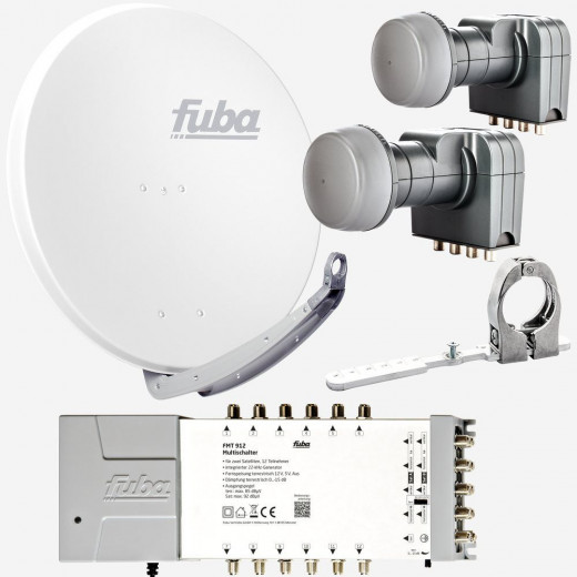 Fuba DAA85912W Sat-Anlage 2 Satelliten 12 TN DAA850W + DAZ102 + 2x DEK407 + FMT912