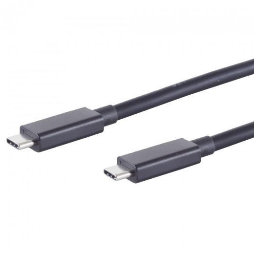 S-Impuls 13-65005 USB-C 4.0 Kabel 1m schwarz Gen 3x2  (USB4 40Gbps, Thunderbolt-Kabel, PowerDelivery 100W, USB-C-Stecker/Stecker)