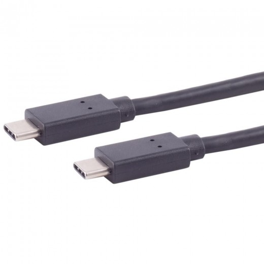 S-Impuls 13-48015 USB-C 4.0 Kabel 0,5m schwarz Gen 2x2, 20 Gbps, PD 60W, USB-C-Stecker
