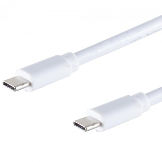 S-Impuls 13-45026 USB-C 3.2 Kabel 1m weiß Gen 2x1, 10 Gbps, PD 15W, USB-C-Stecker