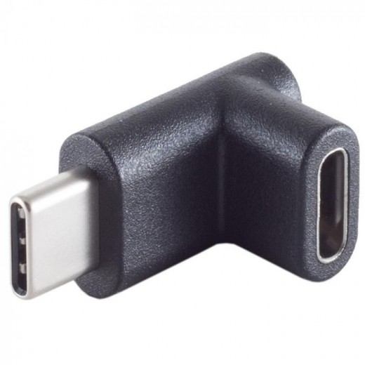 S-Impuls 13-40002 USB-C 3.2 Winkeladapter schwarz USB-C-Buchse/USB-C-Stecker, 90° Winkel, oben/unten