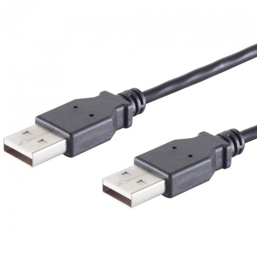 S-Impuls 13-22045 USB-A 2.0 Kabel 3m schwarz 480 Mbps, 2,5W, USB-A-Stecker