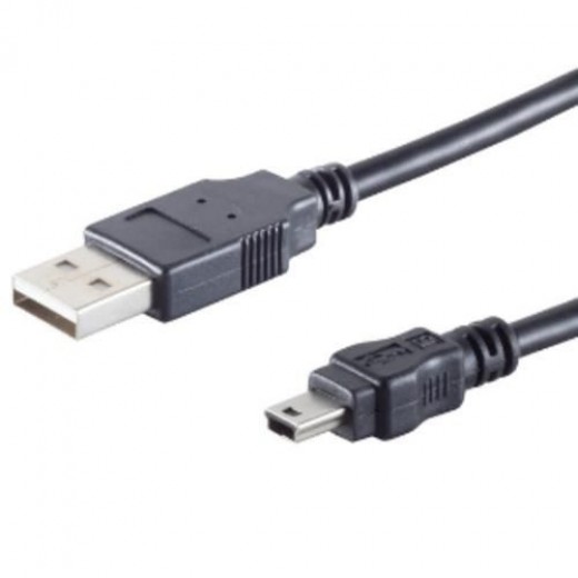S-Impuls 14-16025 USB-A/Mini-USB-B Adapterkabel 1m schwarz, USB 2.0, 480 Mbit/s, 2,5W
