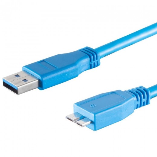 S-Impuls 77190 USB-A/Micro-USB-B Adapterkabel 0,5m blau, USB 3.2, Gen 1x1, 5 Gbps, 4,5W