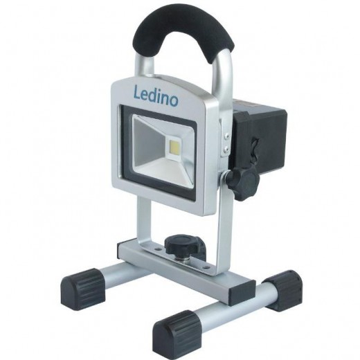 Ledino Köpenick 10S LED-Akkustrahlerset 10W,5,2Ah,silber,2xAkku