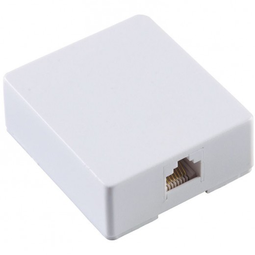 Bandridge TAI 4009 ISDN Aufputzdose 1x8P8C RJ45 Kupplung weiß