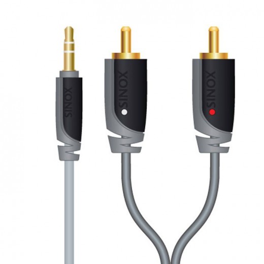 SinoxPlus SXA 3410 Audio 3,5mm St. stereo - 2x Cinch St.,10,00m
