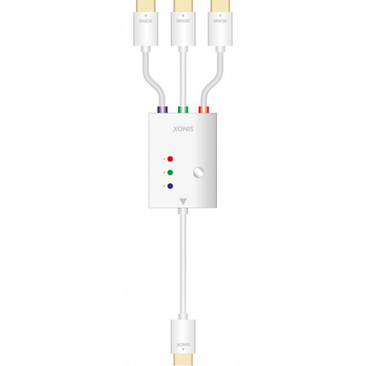 SinoxPlus SXV 1952 I-Media HDMI-St.,1,50m - 3x HDMI-St.,0,50m,weiß