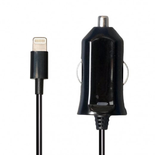 SinoxPlus SXI 791MFI-B  I-Media USB-Auto-Ladeadapter,2,4Ah,schwarz,Lightning Kabel