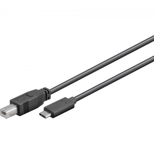 SinoxPlus SXI 4161P I-Media USB-C St. - USB-B St.,2.0,1,00m,schwarz