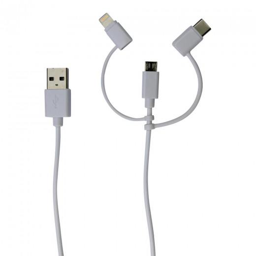SinoxPlus SXI 49065 MFI I-Media USB-A St. - Micro USB+Lightning+USB-C St.,1,00m