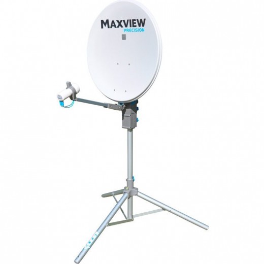 Maxview Precision 55cm - 40042 - Sat-Antenne mit Single LNB 1 Teilnehmer - portable Satellitenschüssel mit integriertem Sat-Finder, inkl. Stativ