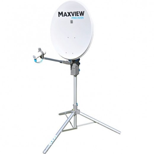 Maxview Precision 55cm - 40043 - Sat-Antenne mit Twin LNB 2 Teilnehmer - portable Satellitenschüssel mit integriertem Sat-Finder, inkl. Stativ