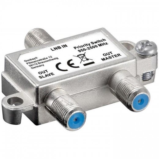 Goobay 51445 Vorrang-Schalter (Master/Slave) | eine Leitung (1 LNB) auf 2 Receiver