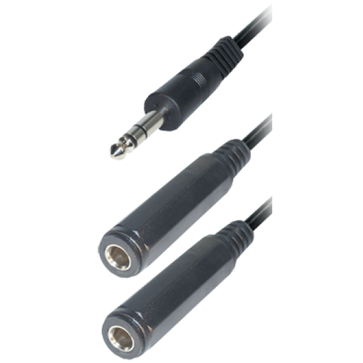 A85 Verbindungskabel Adapter | Klinkenstecker 6,3 mm stereo -  2x Klinkenkupplung, 0,2m Kabel