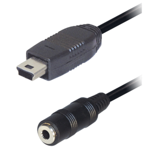 C158A Verbindungskabel 5 pol. Mini USB Stecker -  Klinkenkupplung 3,5 mm