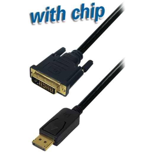 C301-1 DisplayPort Kabel DisplayPort Stecker 20 pol. auf DVI 24+1 Stecker,