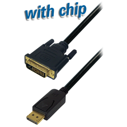 C301-3 DisplayPort Kabel DisplayPort Stecker 20 pol. auf DVI 24+1 Stecker,
