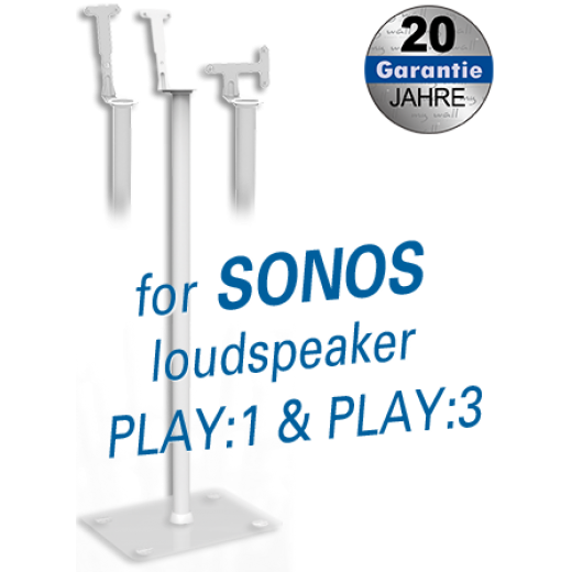 HS14W Ständer fur SONOS Lautsprecher für SONOS Lautsprecher PLAY:1 und PLAY:3,  weiß