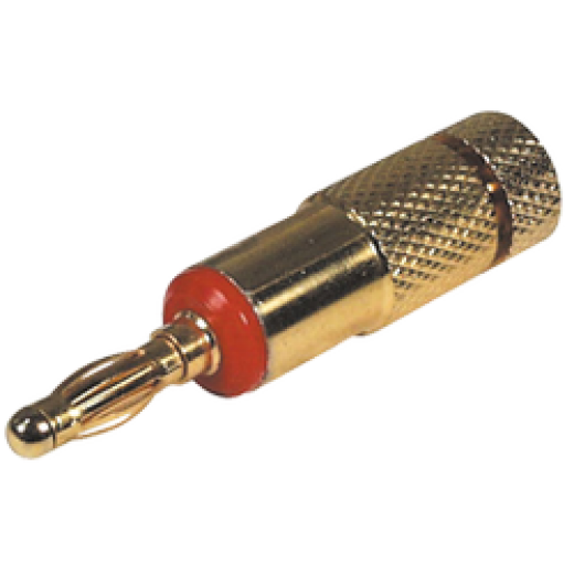 SBG3R Bananenstecker Metallausführung, goldfarben, schraubbar, rot