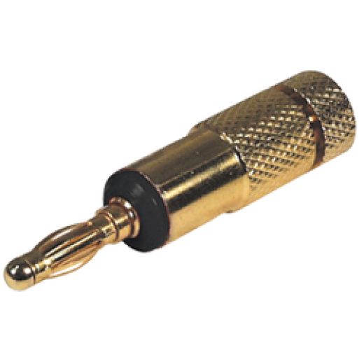 SBG3S Bananenstecker Metallausführung, goldfarben, schraubbar, schwarz